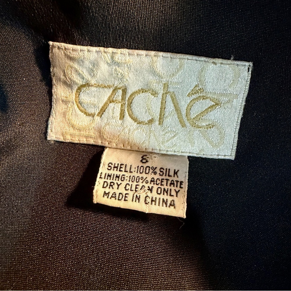 Cache Gold Label Vintage Y2K Floral Bud & Crystal Embroidered Coat & Skirt Set M - Picture 3 of 16